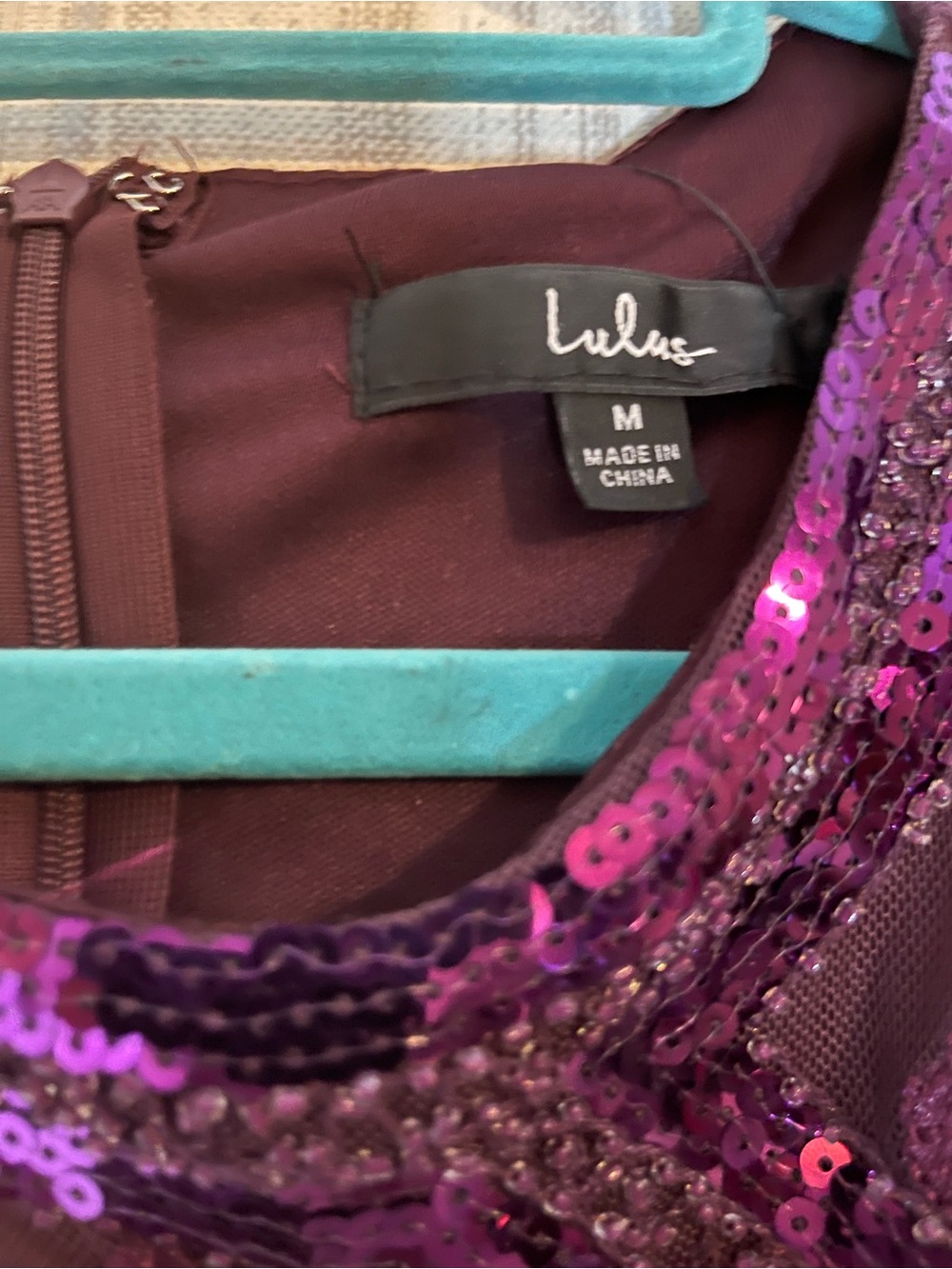 Lulu's Purple Sequin Embellished Short Sleeve Mini Dress - Picture 7 of 11